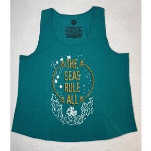 Disney Cruise Tank Top Womens 2XL The Seas Rule All Teal Pirate Ship Nautical